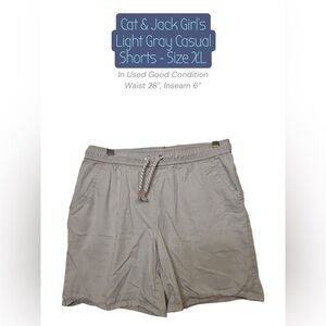 Cat & Jack Light Gray Elastic Waist Shorts Girls XL Casual Comfort